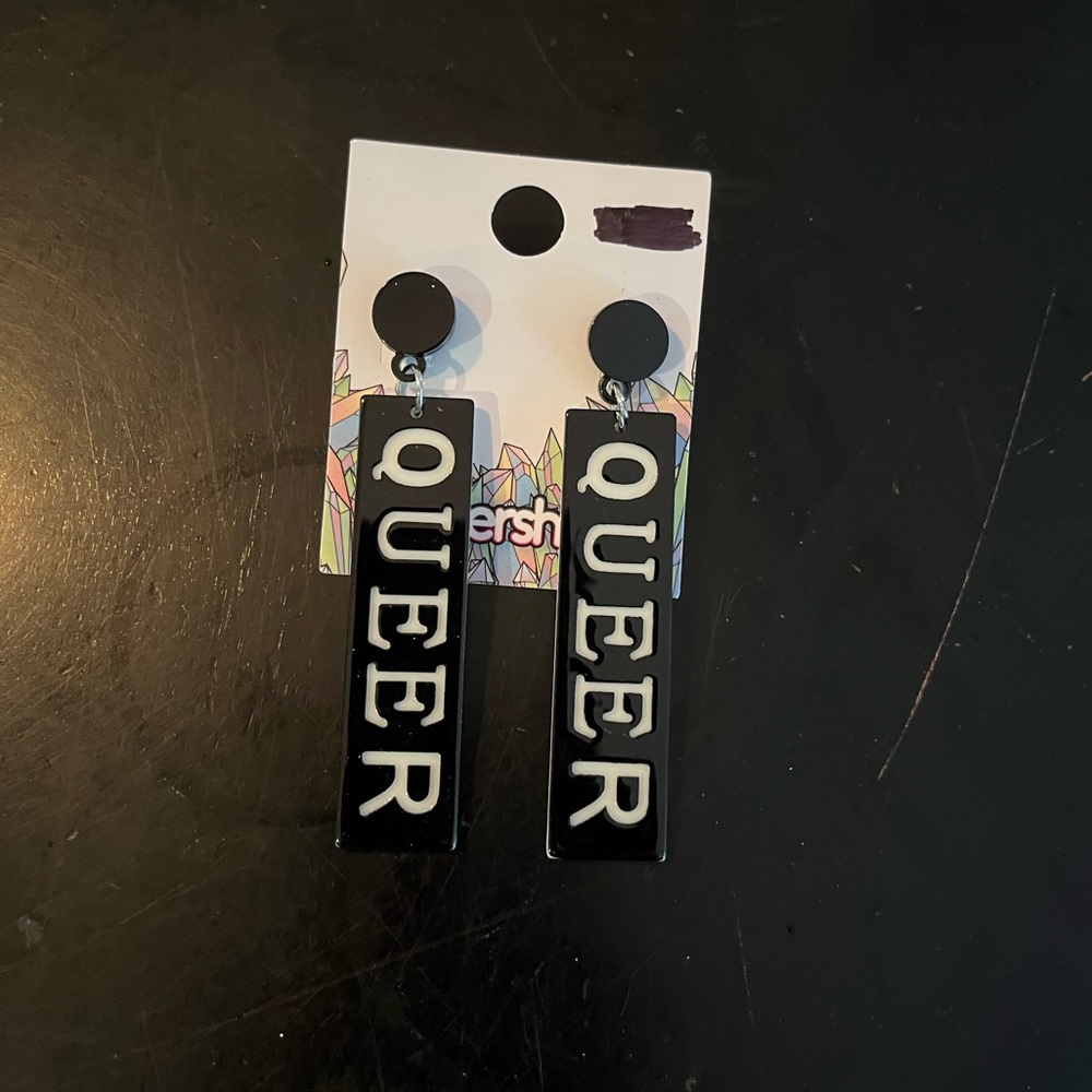 “queer” dangly earrings